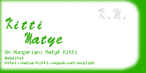 kitti matye business card