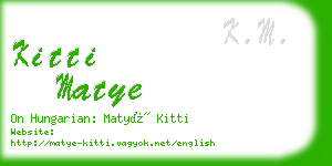 kitti matye business card